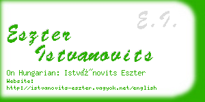 eszter istvanovits business card